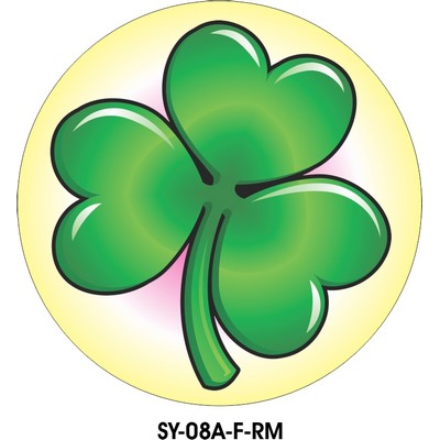 Shamrock Round Metal Photo Magnet (2 1/2" Diameter)