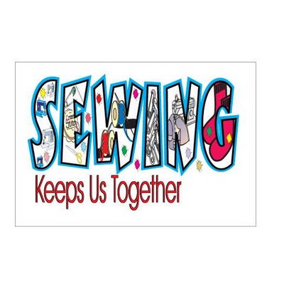Sewing Slogan Rectangle Metal Photo Magnet (2"x3")