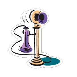 Antique Phone Promotional Magnet w/ Strip Magnet (6 Square Inch)