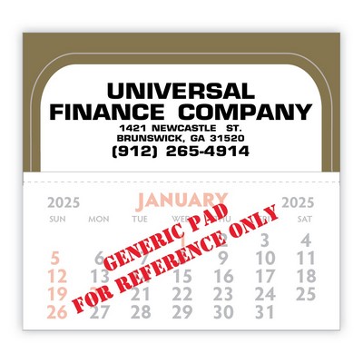 Kwik Stik Gold Frame Smooth Vinyl Padded Calendar