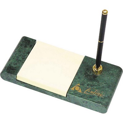 Marble Desk Set w/ Pen & Self Stick Notes