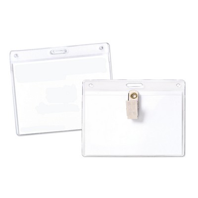 Vinyl Name Badge Holder with Clip/ Slot Attachment (4"x3")