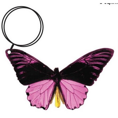 Black & Purple Butterfly Keychain w/Mirror Back (6 Square Inch)