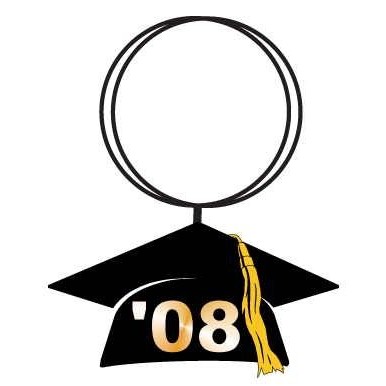 Graduation Cap Keychain w/Mirrored Back (12 Square Inch)