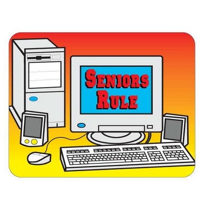 Seniors Rule Computer Acrylic Coaster w/Felt Back