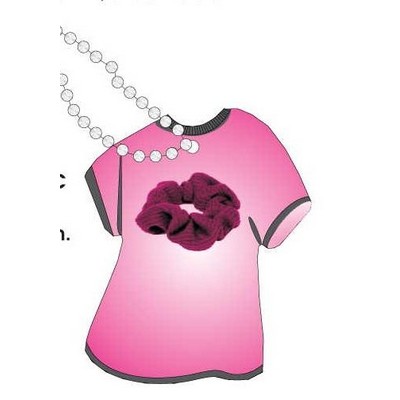 Scrunchie Promotional T Shirt Key Chain w/ Black Back (4 Square Inch)