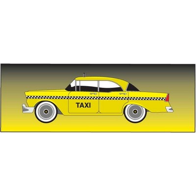 Taxicab Panoramic Metal Photo Magnet