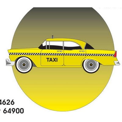 Taxicab Acrylic Coaster w/Felt Back
