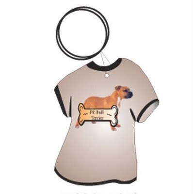 Pitbull Terrier T Shirt Keychain w/Mirror Back (4 Square Inch)