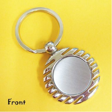 Round Chrome Key Ring w/Ridged Edge