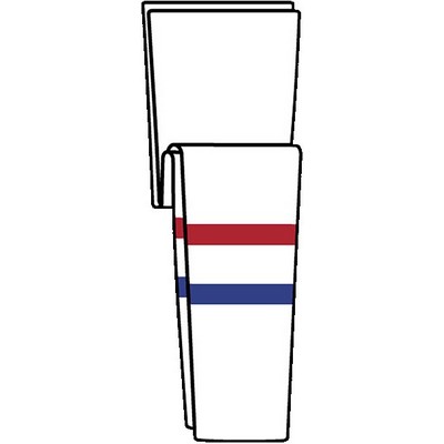 Montreal Pro Series White Home Socks w/Red & Blue Stripes