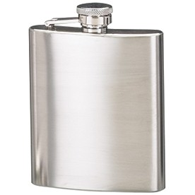 Satin Finish Stainless Steel Flask w/Captive Screw On Lid