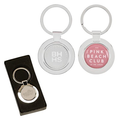 Sterling Silver Plated Circle Keyring