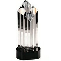 4 Column Diamond Crystal Award (9")