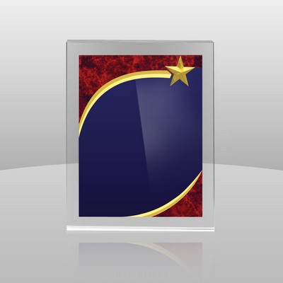 Maroon Red Wall Plaque w/3-D Carved Star (8"x10"x1")