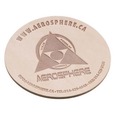 Round Natural Leather Single Coaster