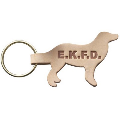 Natural Leather Dog Shaped Animal Collection Key Chain