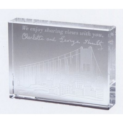 Optic Crystal Flat Edge Paperweight