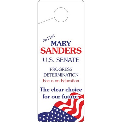 Door Knob Hangers w/angled slit (4"x 10 1/2") - .015" Matte Plastic