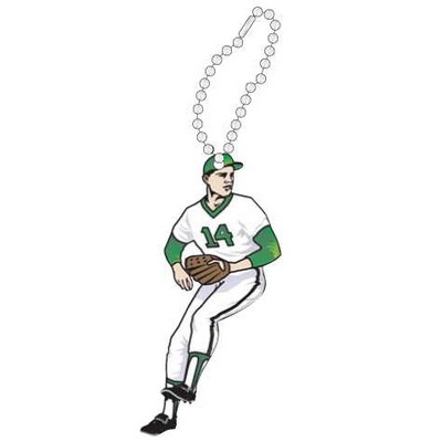 Baseball Player Promotional Key Chain w/ Black Back (10 Square Inch)