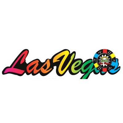 Las Vegas w/ Poker Chip Maxi Magnet (3 Square Inch)