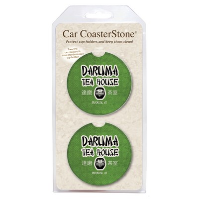 CoasterStone Absorbent Stone Car Coaster - 2 Pack (2 5/8")