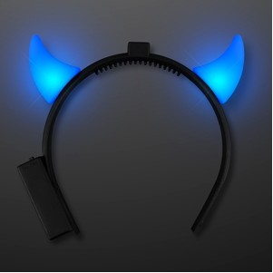 Blue LED Devil Horn Headband - BLANK