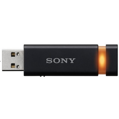 Black USB Flash Drive w/ Orange LED