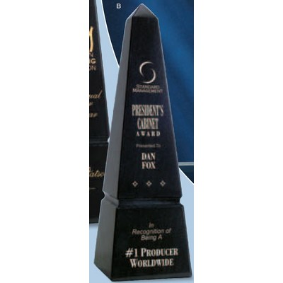 Black Marble Obelisk Award w/Etched Lettering (10")