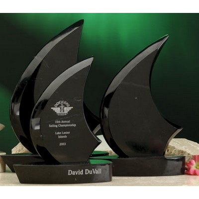 Medium Black Classic Sailboat Award (7"x9")