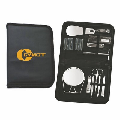 All-in-One Travel Grooming Kit with Razor, Mirror & Nail Care Tools – Unisex