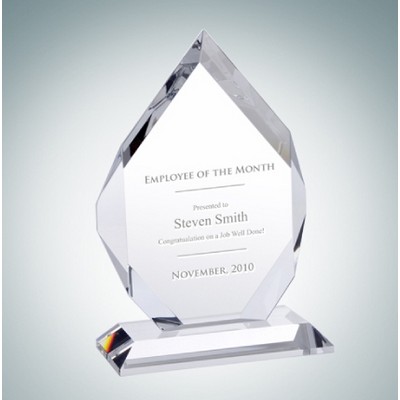 Classic Diamond Optical Crystal Award Plaque (Small)