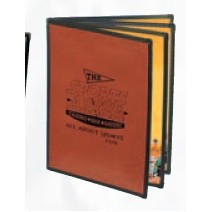 Chelsea 5 Panel Booklet/8 View Menu Jacket w/Solid Back Panel (Holds 4 1/4"x14" Inserts)
