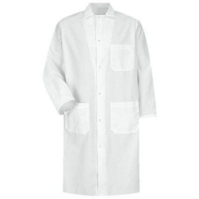 Red Kap™ Long Sleeve Gripper Front Butcher Coat w/Interior Pockets - White
