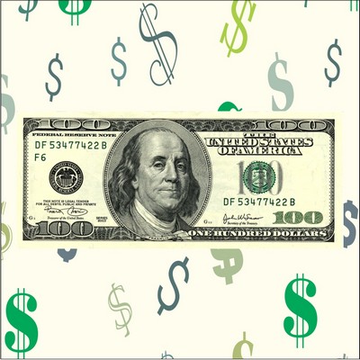Hundred Dollar Bill Metal Photo Magnet (2 1/2" Square)