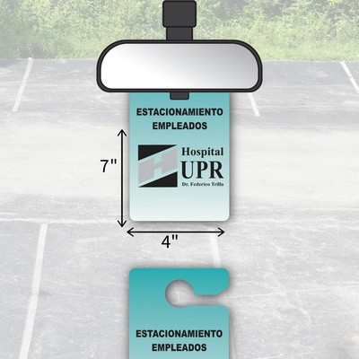 USA Made LaminatedParking Permit | Rear View Mirror Hanger - Rectangle (4"x7") Rounded Corners
