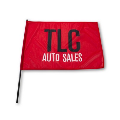 Polyester Waving Rally Flag w/ Pole (27.5"x19.5 Flag/24" Pole)
