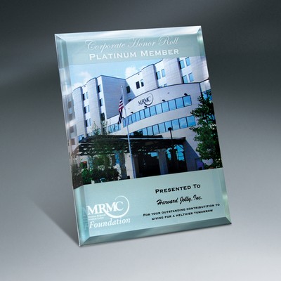Beveled Custom Digi-Color Glass Plaque with Easel (9" x 12")