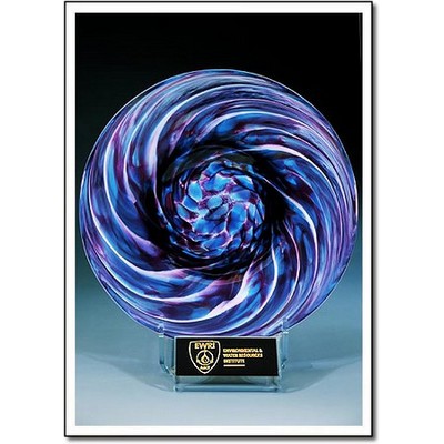 Lavender Whirlpool Art Glass Rondelle w/o Stand (12"x12")