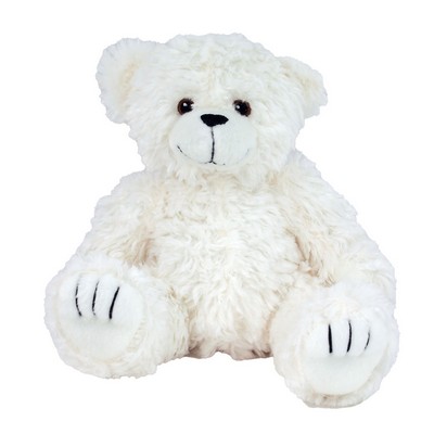 8" White Curly Bear Stuffed Animal