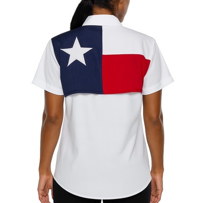 Ladies Texas Flag Short Sleeve Fishing Shirt