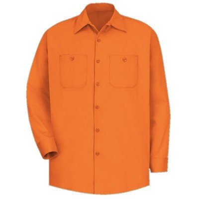 Red Kap™ Men's Long Sleeve Wrinkle Resistant Cotton Work Shirt - Orange
