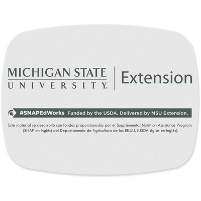 The Bar Buddy is a Flexible Cutting Board .045 clear plastic (5.75" x 7.5") Sub-Surface Spot Color