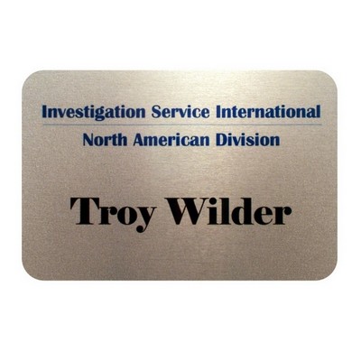 Brushed Aluminum Name Badge (2"x3")