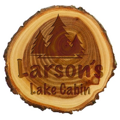 Old West Log Wood Plaque, 9" Dia