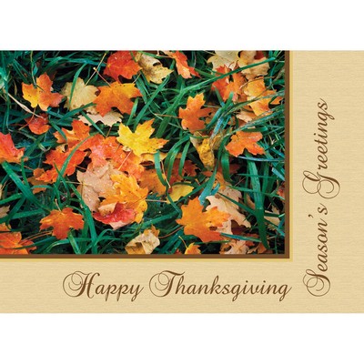 Thanksgiving Grass/Leaves Greeting Card