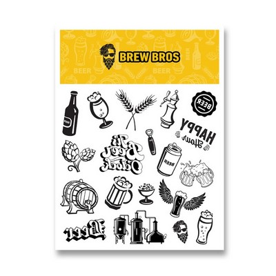 4" x 6" Self-Header Temporary Tattoo Sheet