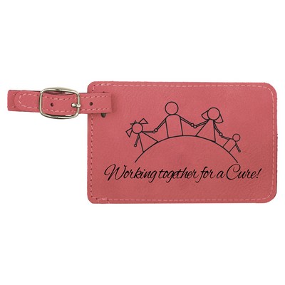 Leatherette Luggage Tag (Pink)