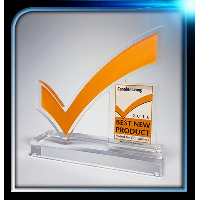 Custom Acrylic Check Mark (8 1/4"x7 3/8"x1/2" w/Base)