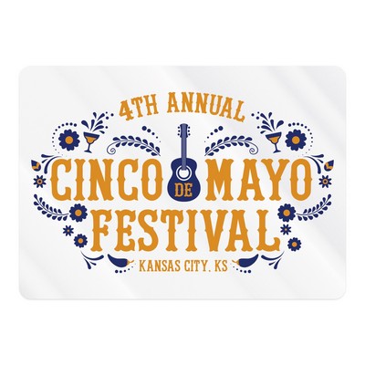 Rectangle Sticker | Round Corners | 5" x 7" | Clear Static | Static Face | Screen